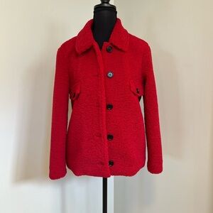 Milly Minis Red Teddy Jacket Cozy Fuzzy Style